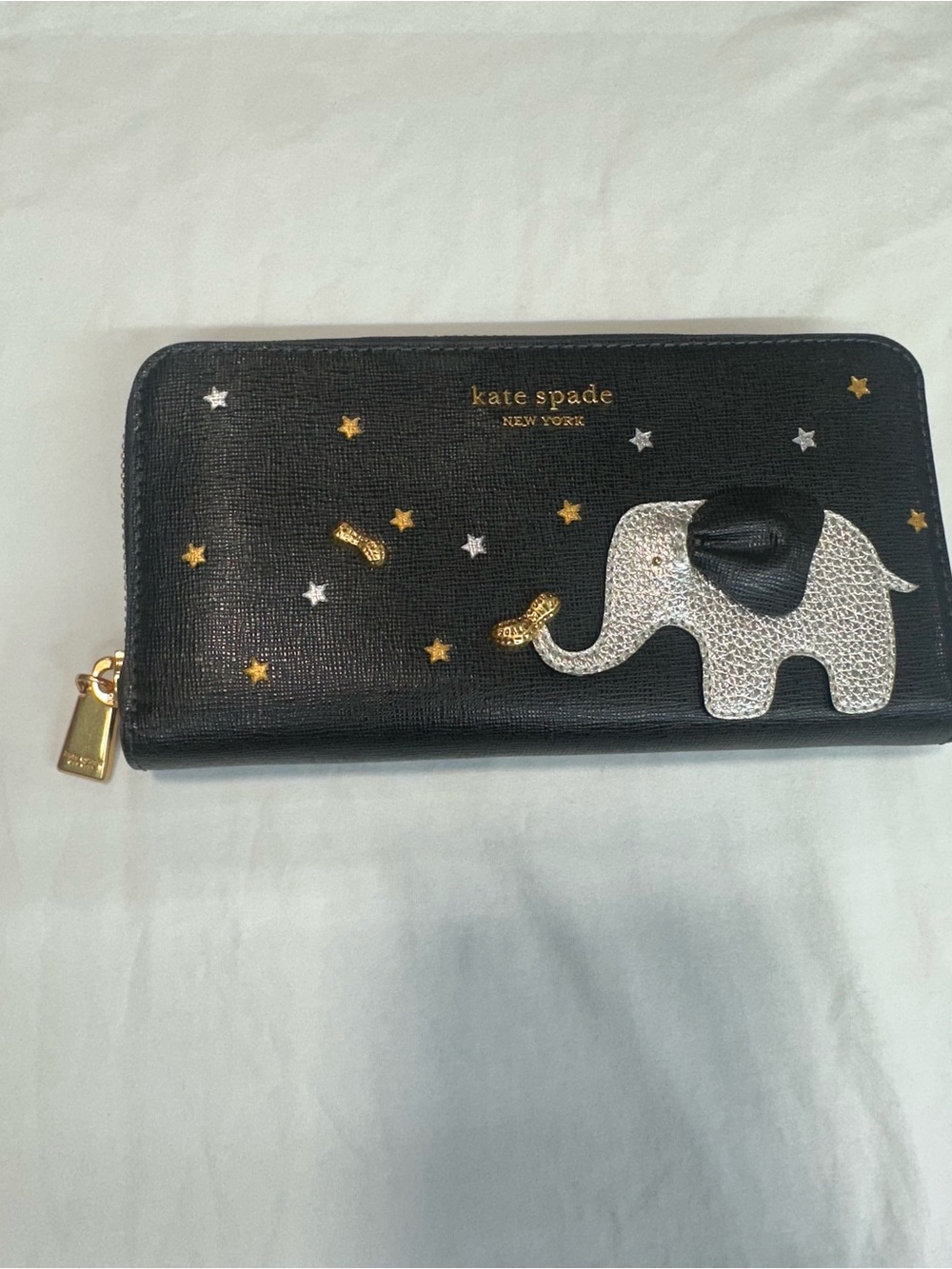 Black Multiellie Embellished Bifold Wallet by Kate Spade